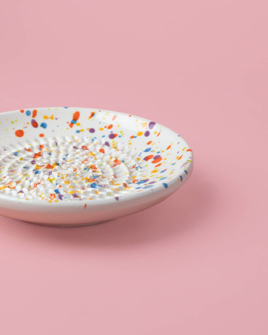 Keramikreibe "Karneval" 12cm für Knoblauch, Ingwer & Gewürze