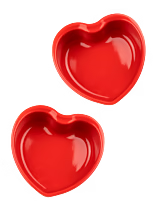 Herzförmige Keramikform, rot, 13,5 cm For You Duo 2er Set