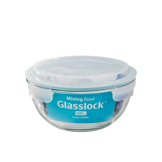 Glasschüssel mit Deckel Bowl rund 2 Liter