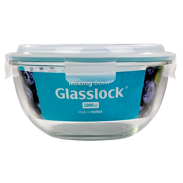 Glasschüssel mit Deckel Bowl rund 2 Liter