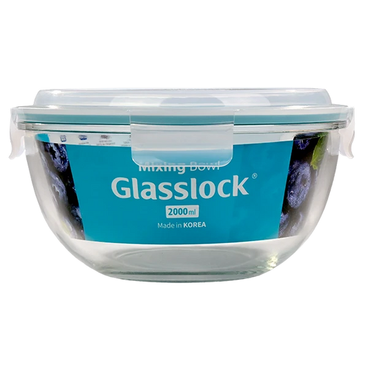 Glasschüssel mit Deckel Bowl rund 2 Liter