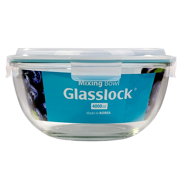Glasschüssel mit Deckel Bowl rund 4 Liter