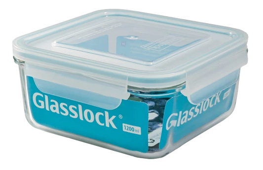 Vorratsdose Glas quadratisch mit Deckel Micowave 1200ml