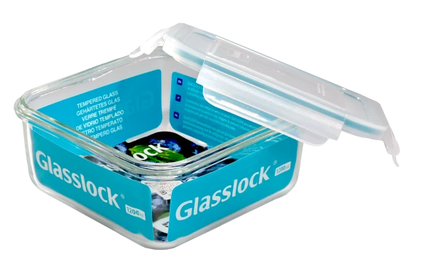 Vorratsdose Glas quadratisch mit Deckel Micowave 1200ml