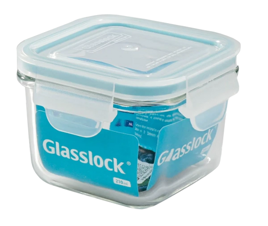 Vorratsdose Glas quadratisch mit Deckel Micowave 210ml