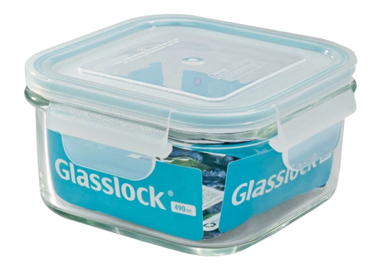 Vorratsdose Glas quadratisch mit Deckel Micowave 490ml