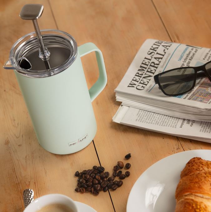 Kaffeebereiter Frenchpress 8 Tassen 1000ml Lugano Edelstahl doppelwandig