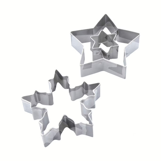 Linzer Schneeflocke Stern 2tlg White Christmas Baking