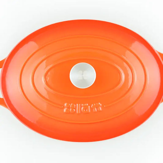 Bräter Gusseisen oval 33 x 11 cm 6 L in ofenrot