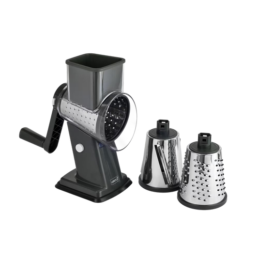 Standtrommelreibe Easy Prep iron grey (3 Reibetrommeln: Scheiben, fein, extra-fein)