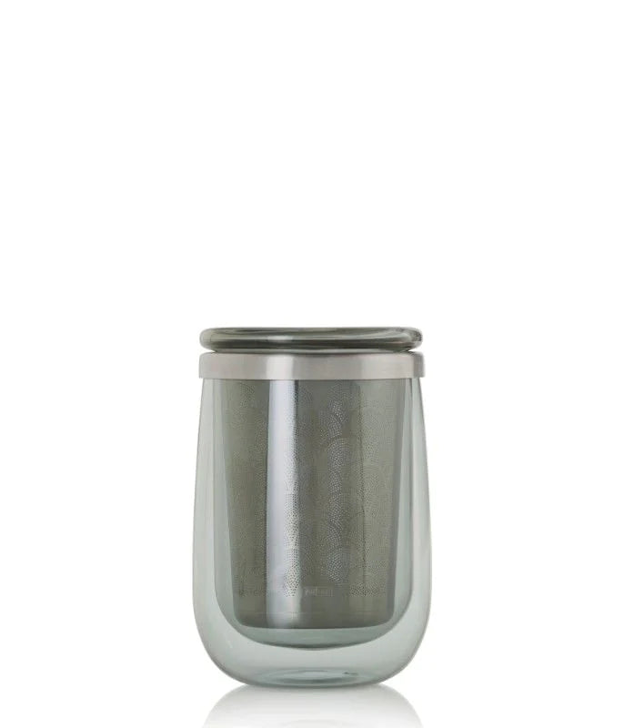 Teeglas mit Teefilter Fusion Glas Grey, 400 ml