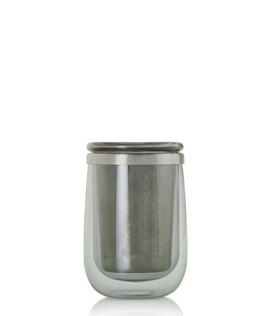 Teeglas mit Teefilter Fusion Glas Grey, 400 ml