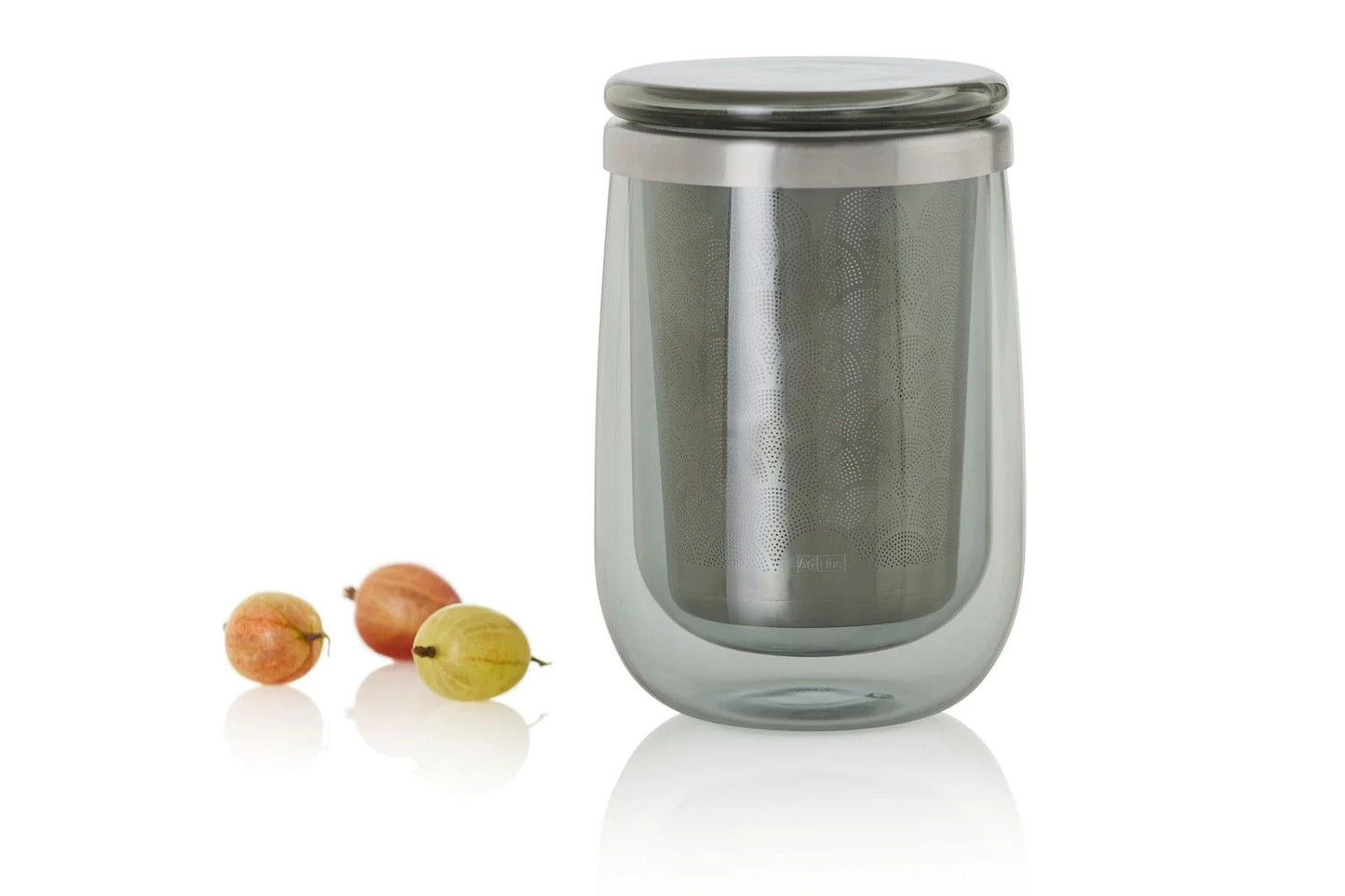 Teeglas mit Teefilter Fusion Glas Grey, 400 ml