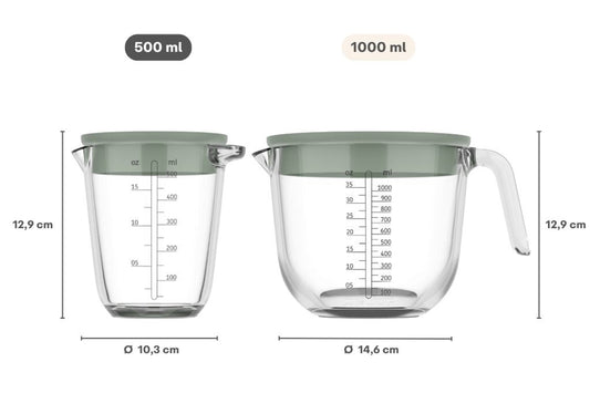 Messbecher Glas 0,5l mit Decke Chef it