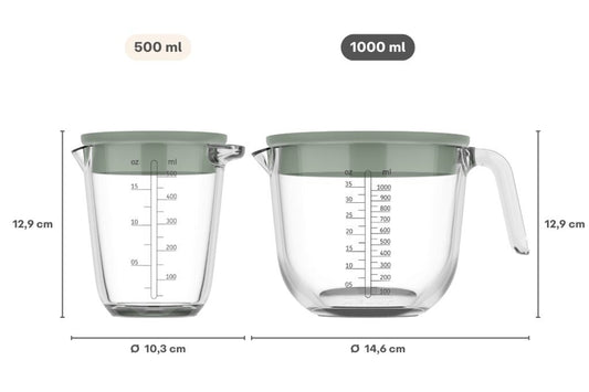 Messbecher Glas 1l mit Deckel Chef it