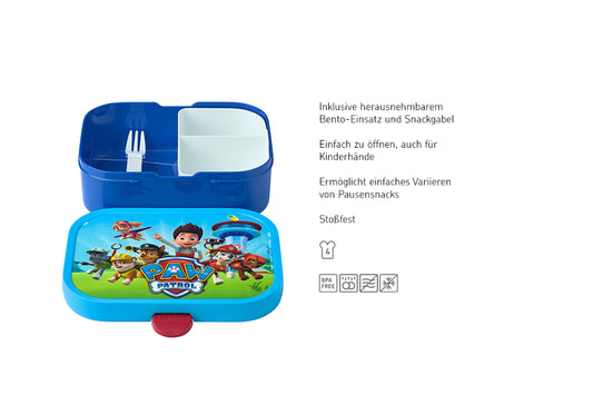 Campus Brotdose Paw Patrol Pups mit Bento-Einsatz und Gabel