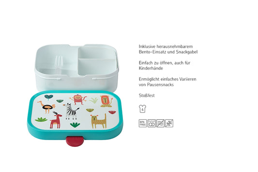 Campus Brotdose Animal Friends mit Bento-Einsatz und Gabel