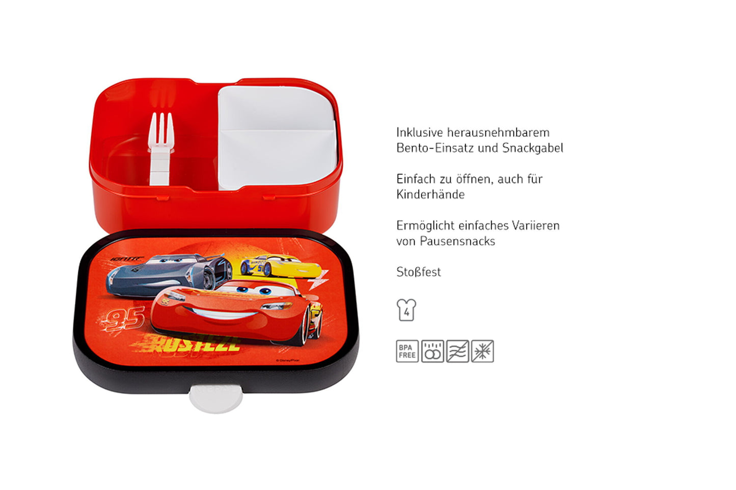 Campus Brotdose Cars mit Bento-Einsatz und Gabel