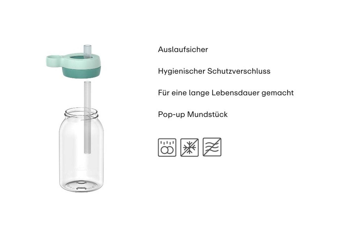 Campus Trinkflasche mit Trinkhalm 450 ml - Frozen Friends