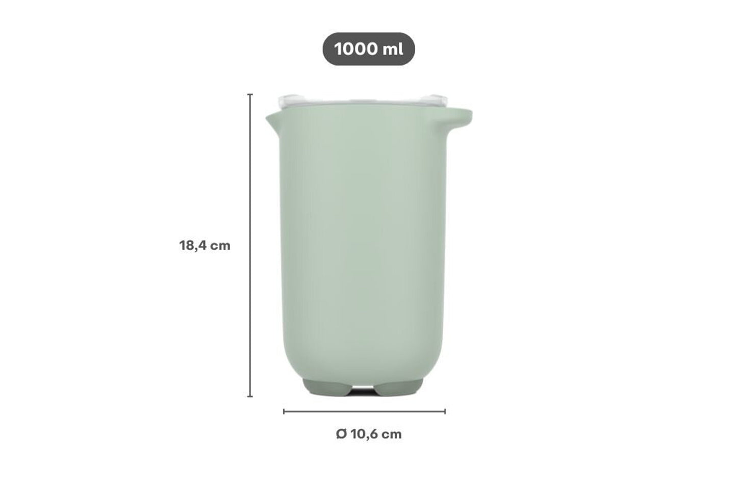 Rührbecher Chef It 1000 ml mit Deckel - coral