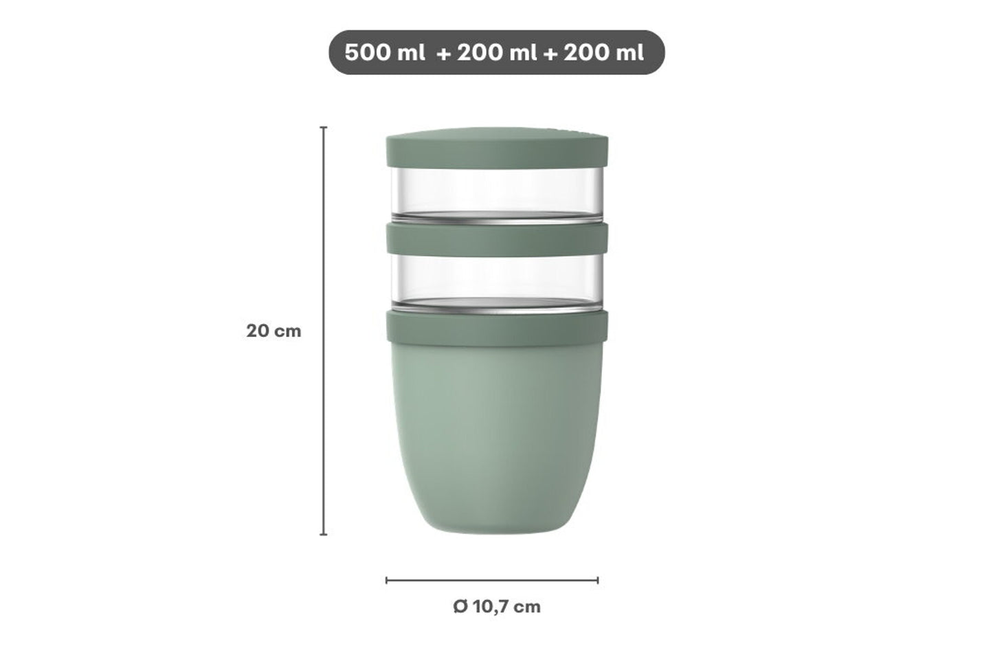 Ellipse Lunchpot 3-teilig 500 ml + 200 ml + 200 ml – Vivid mauve