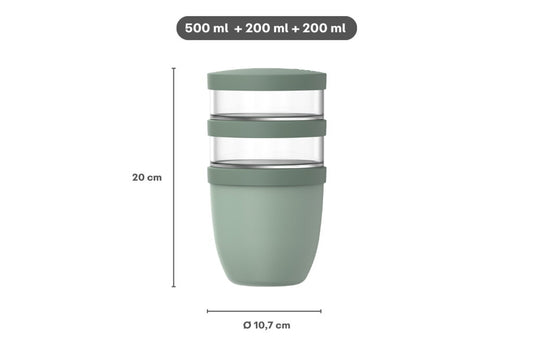 Ellipse Lunchpot 3-teilig 500 ml + 200 ml + 200 ml – Vivid mauve
