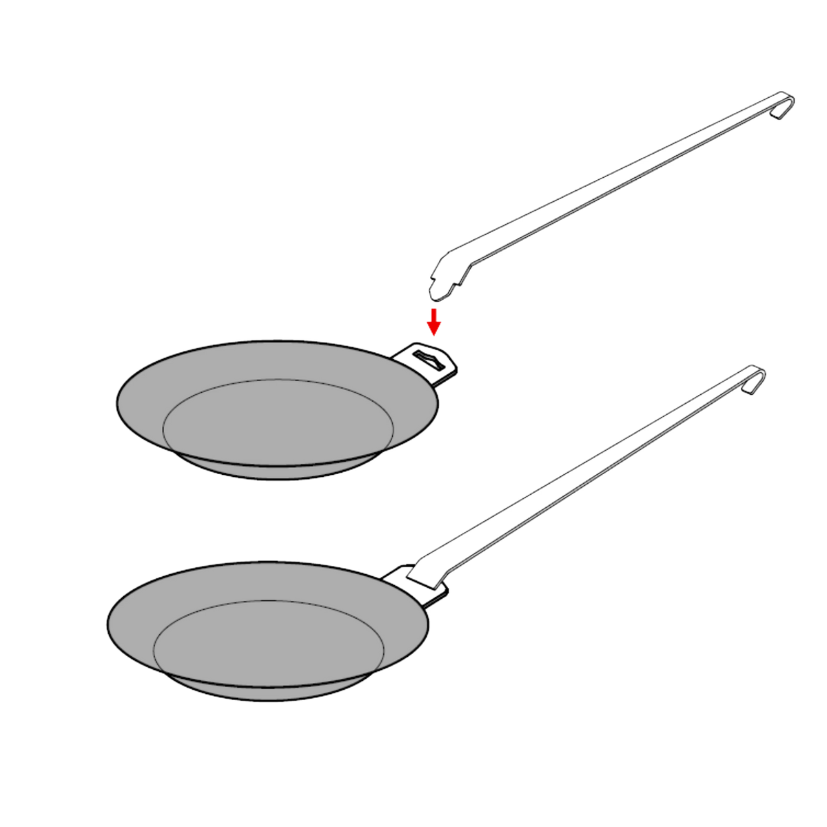 Flex-Griff Eisen Länge ca. 24,5cm für Flex-Pfannen
