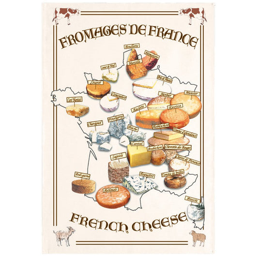 Geschirrtuch Baumwolle  50x75 cm Carte Fromages