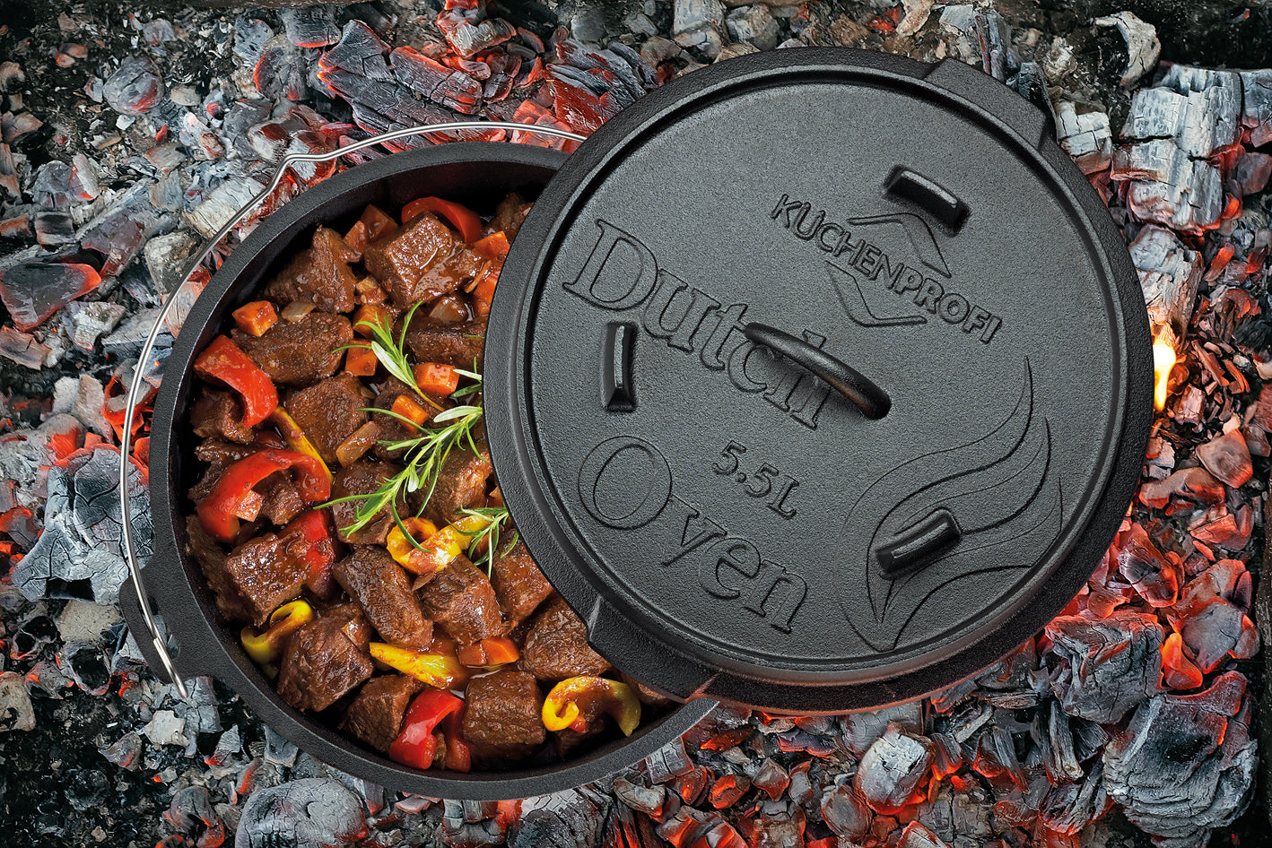 Dutch Oven Gußeisen 5,5 L. 30cm