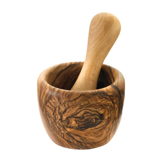 Mörser mit Stößel, Ø 7 cm Olivenholz