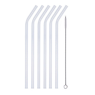 Glastrinkhalm, geknickt, Set 7 tlg. - Länge 23 cm
