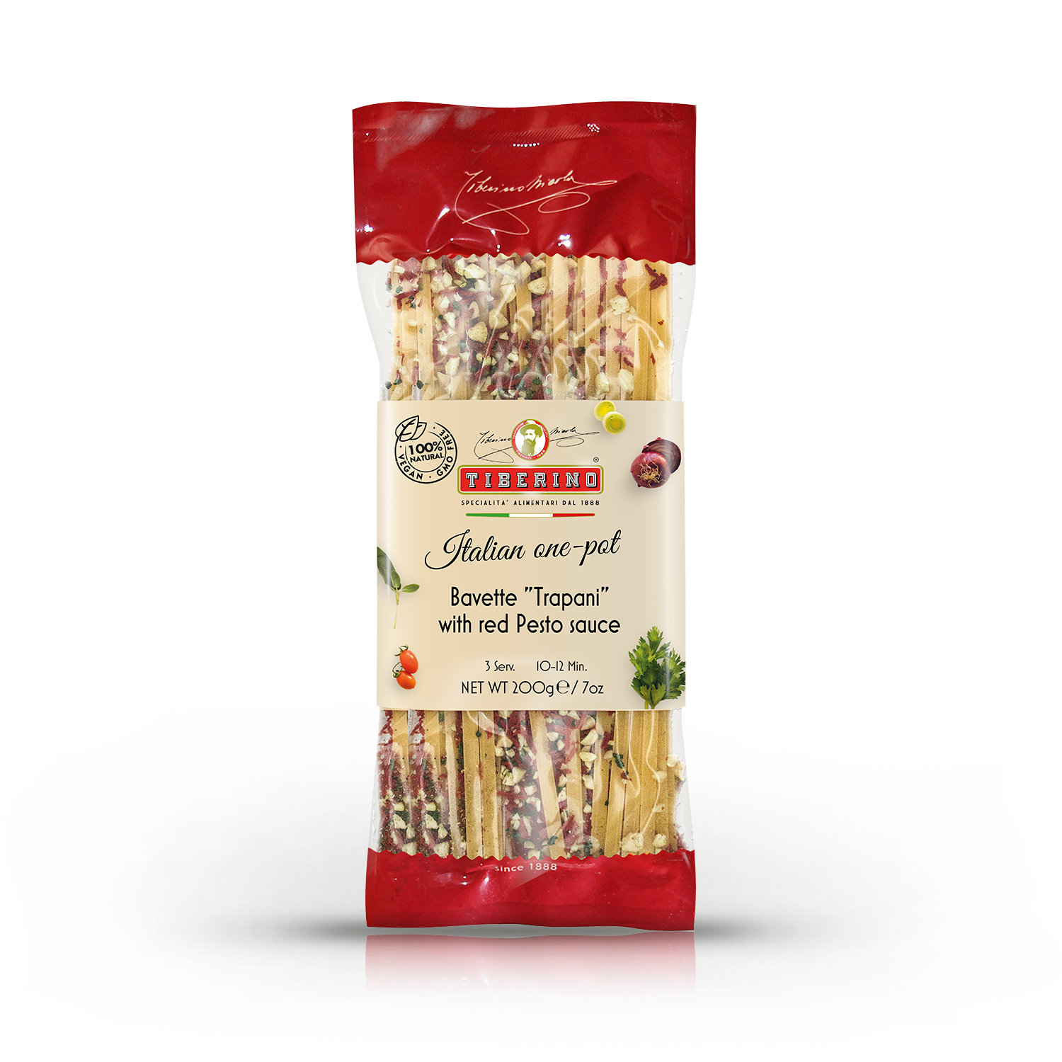 Bavette "Trapani" mit rotem Pesto, kochfertige Pasta - One Pot