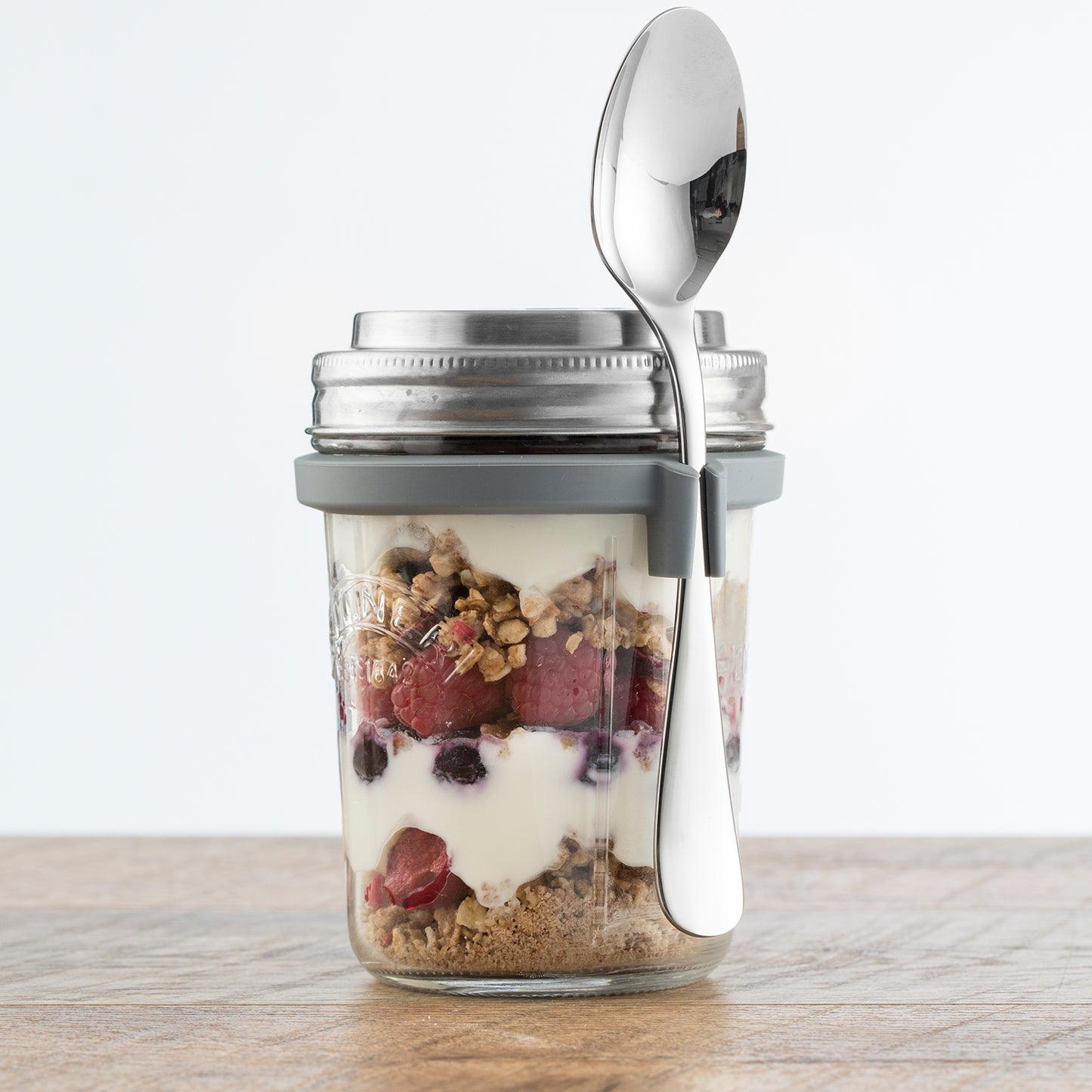 Frühstücksglas mit Löffel, 350 ml