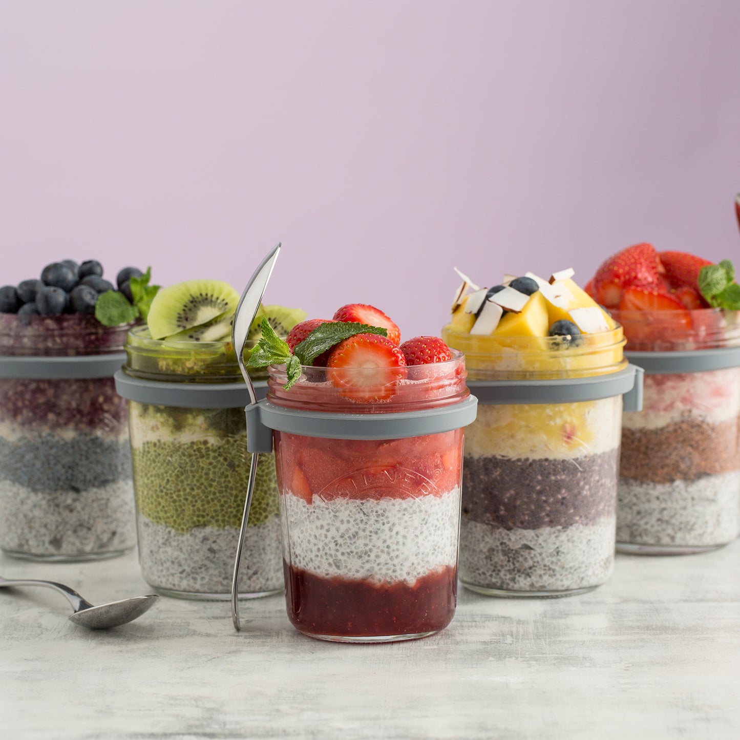 Frühstücksglas mit Löffel, 350 ml
