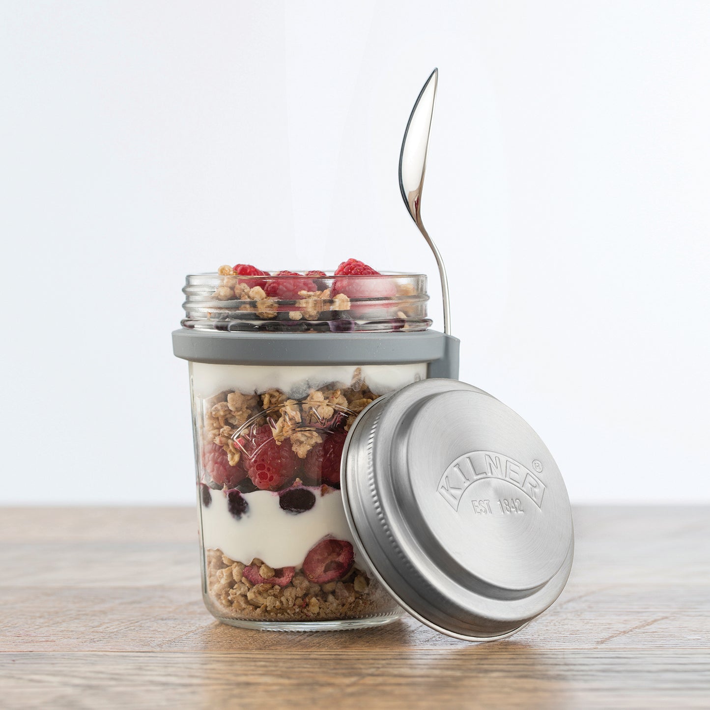 Frühstücksglas mit Löffel, 350 ml