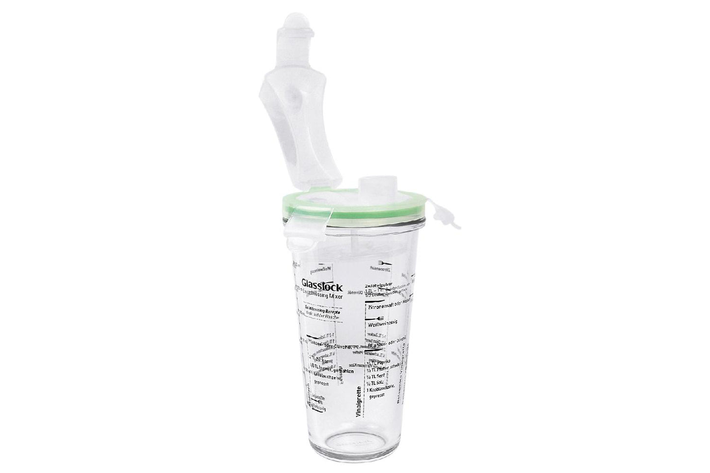 Dressingshaker aus Glas 450 ml, mit Rezepten