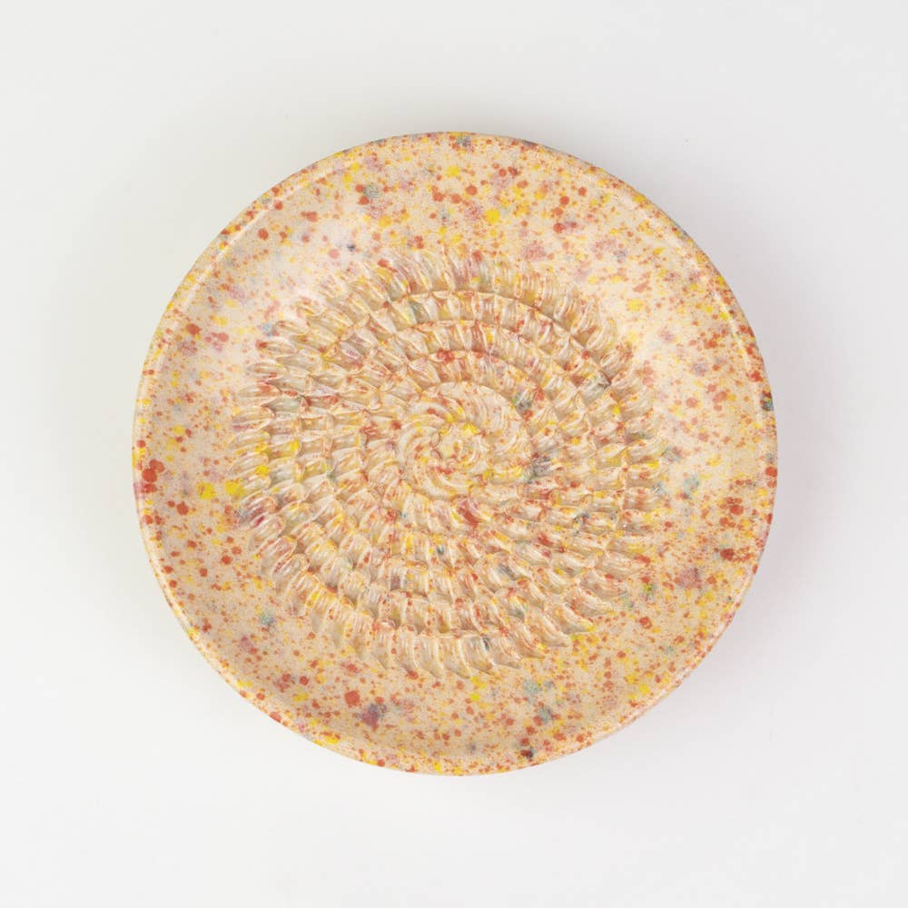 Keramikreibe "Konfetti" 12cm für Knoblauch, Ingwer & Gewürze