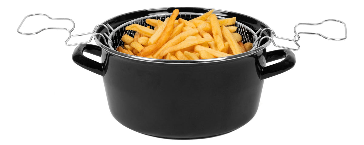 Fritteuse Frittier Topf - Emaille - ø 24 cm / 3 Liter