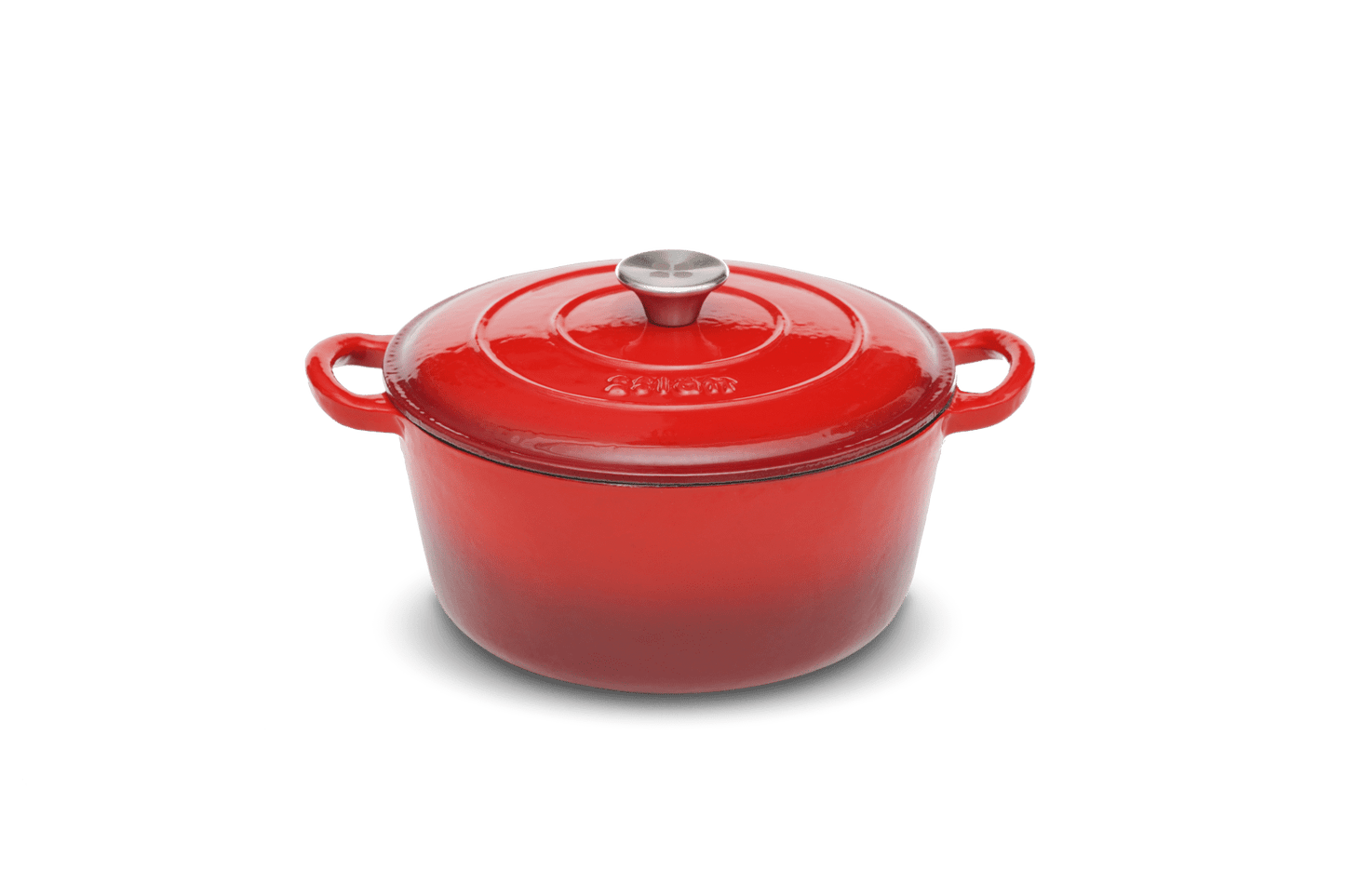 Bräter Gusseisen rund 26 cm 4,8 l. kirschrot