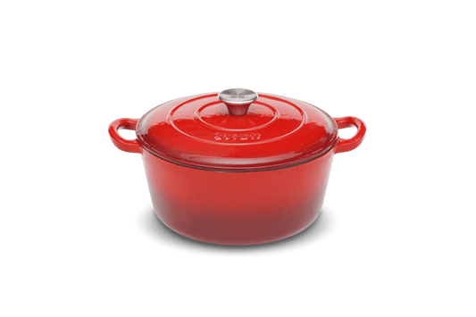Bräter Gusseisen rund 26 cm 4,8 l. kirschrot