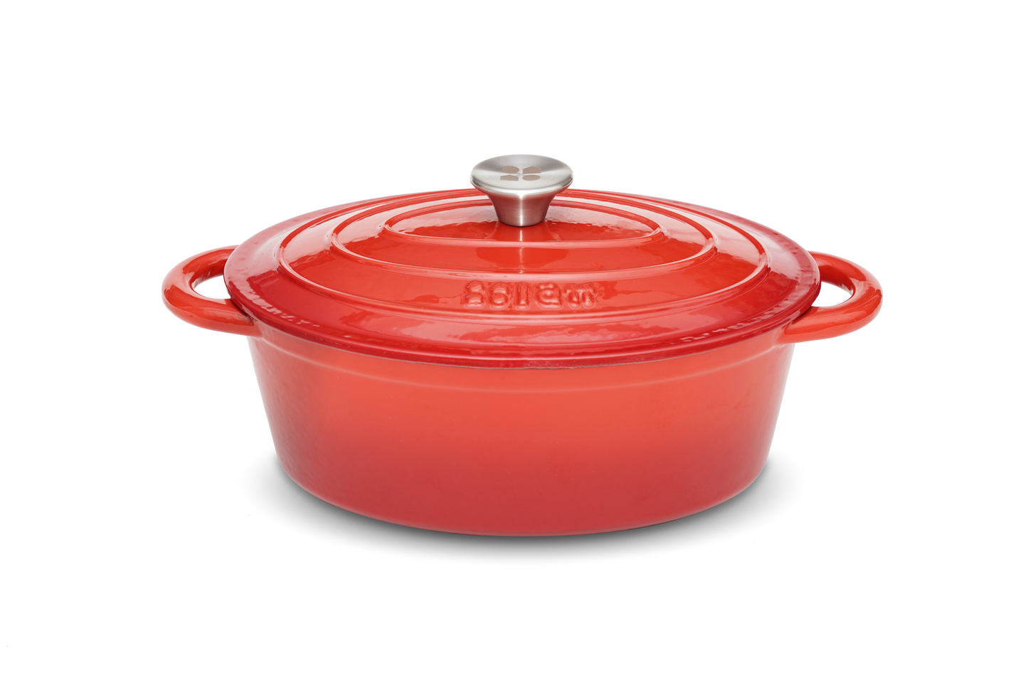 Bräter Gusseisen oval 29 x 21 cm 3,85 L in kirschrot