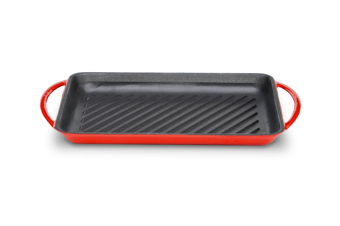 Grillpfanne Gusseisen rechteckig 39,5x22cm ofenrot