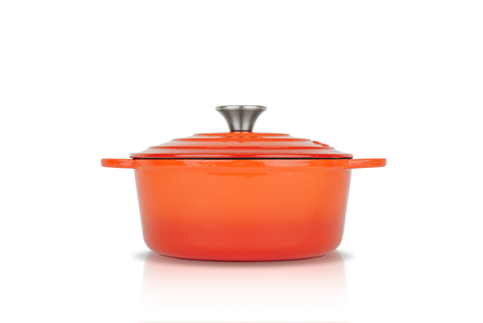 Bräter Gusseisen rund 22 cm 3,35 l. ofenrot