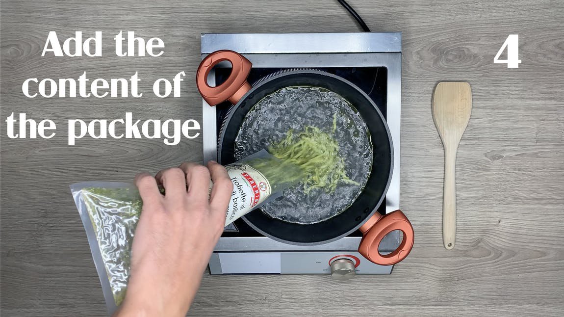 Trofiette mit Pesto Genovese, küchenfertige italienische Pasta One Pot