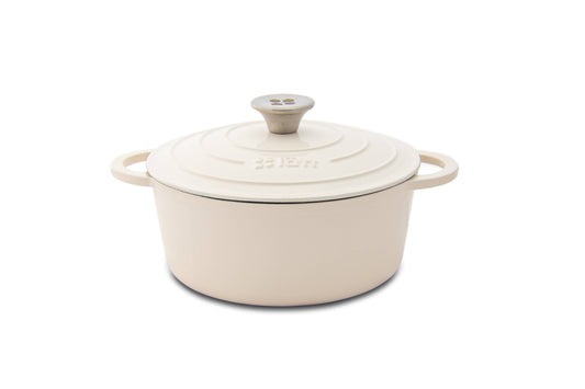 Bräter Gusseisen rund 22 cm 3,35 l. weiss