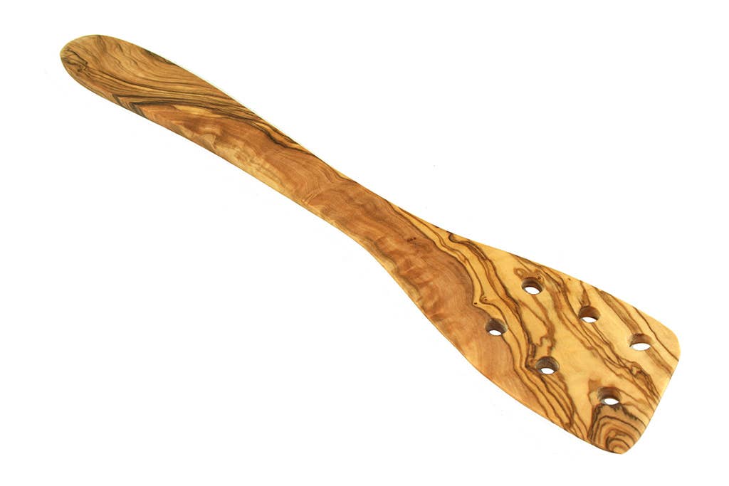 Pfannenwender mit Löchern 30 cm Olivenholz