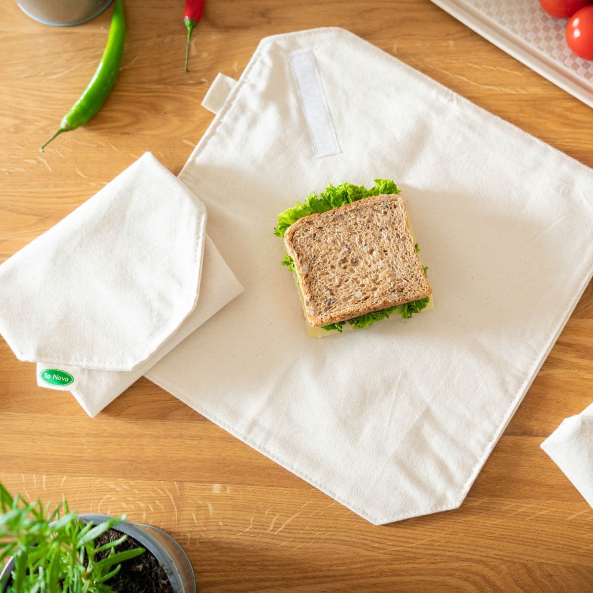 Lunch Wraps aus Baumwolle,30x30cm 3er Set