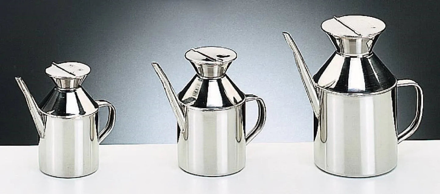 Ölkanne verschiedene Größen Edelstahl poliert