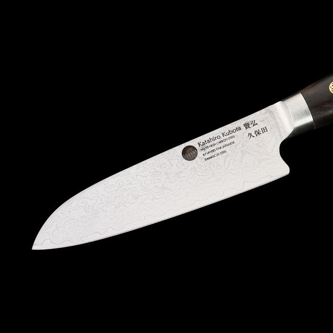 Santokumesser 13cm KATAHIRO KUBOTA Damast Griff Ebenholz
