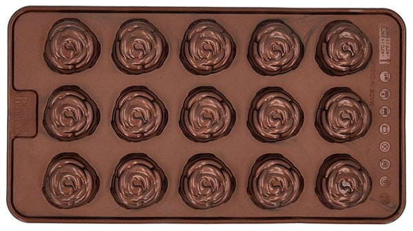 Pralinen- und Schokoladenförmchen "Rose" 2-tlg